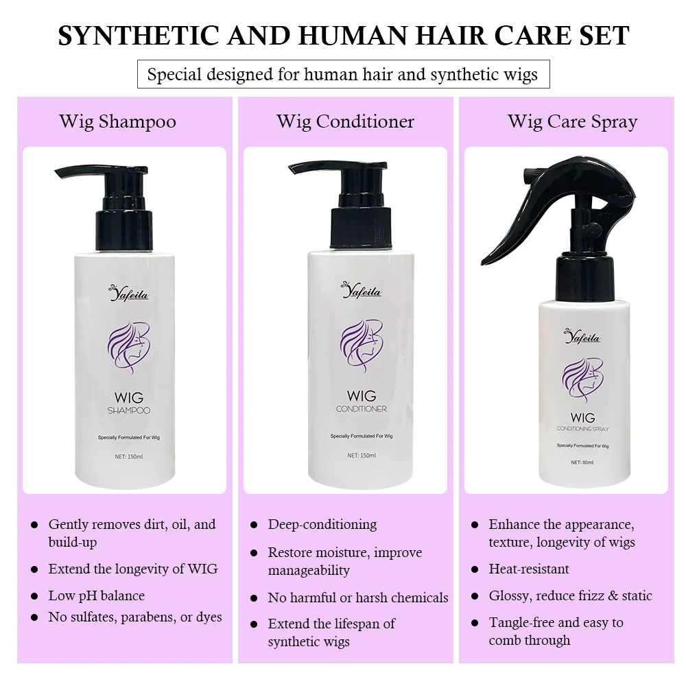Factory OEM Wig Restore Shampoo and Conditioner Softening Moisturizing Treatment for Both Synthetic Fiber Wig and Human Hair