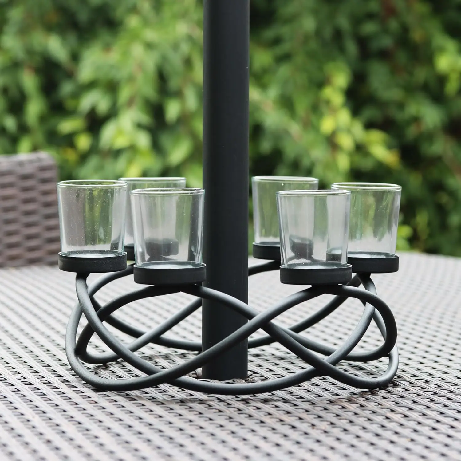 Seraphic Modern Large 100cm Iron Powder Coated Elegant Candle Holder Centerpiece for Weddings Outdoor Patio Kitchen Dining Room - Image 2