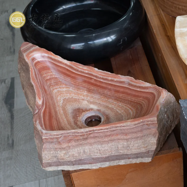 Custom Made Nature Stone Art Bathroom  Wash Stone Bowl Sink Basin supplier