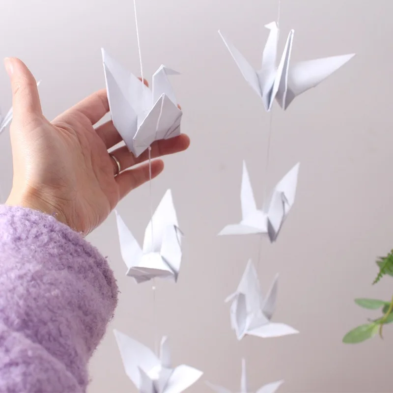 EASTTERN Handmade Origami Paper Crane Garlands for Bridal Shower Wedding Valentine's Day & Christmas Party Decorations