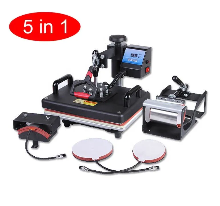 Mida 5 in 1 Sublimation Heat Press Printing Machine Thermal Transfer Heat Press Machine for T-Shiet Cup Plate Mug