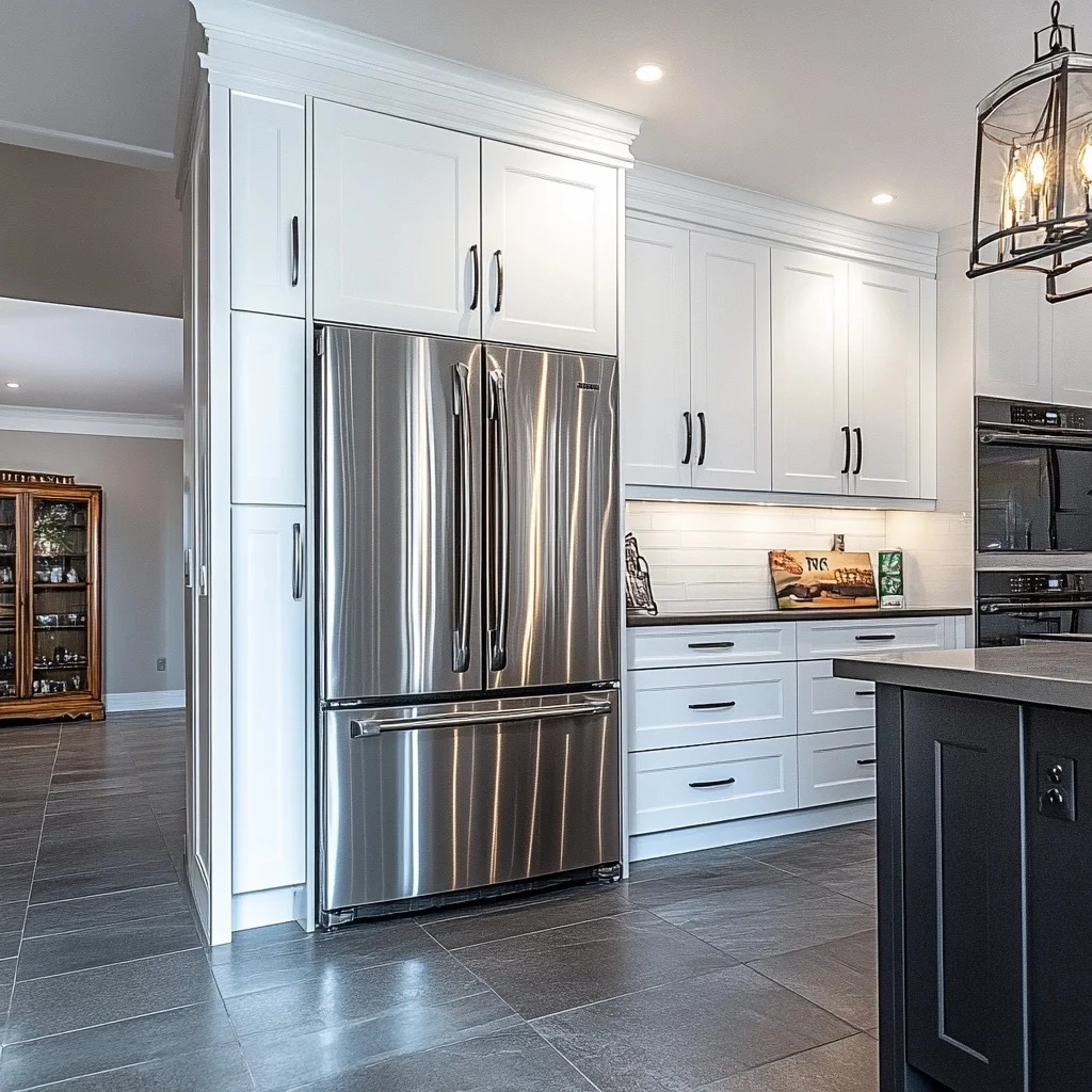 Contemporary Kitchen Cabinets with Automatic Touch Open/Close System Modern Kitchen Hardware Includes Drawer Slide Accessories