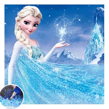 Wholesale or custom or retail Cartoon anime Disneys Role Frozen 5D diy full Diamond painting handmade cross stitch