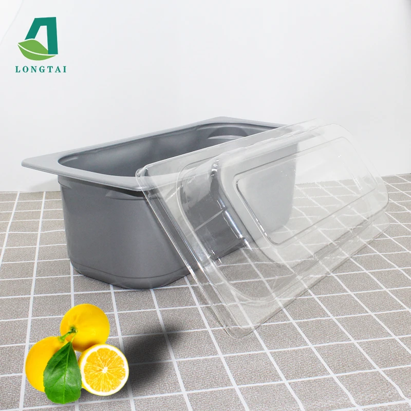 Largecapacity Ice Cream Packaging Container Disposable Square Plastic