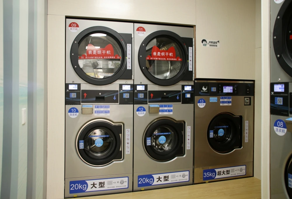 Blue-whale Coin Operated Washing Machine and Dryer Commercial Laundry Equipment Digital Screen