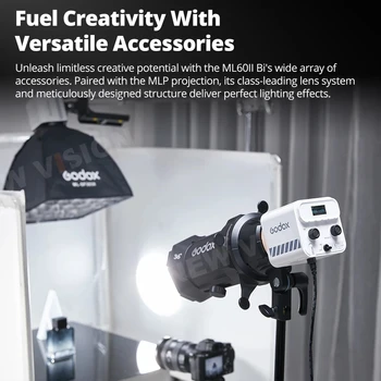Godox ML60II BI 2800K -6500K LED Video Light Silent Mode Portable Brightness Adjustment Support Li-ion Outdoor LED Upgraded Lamp detail image