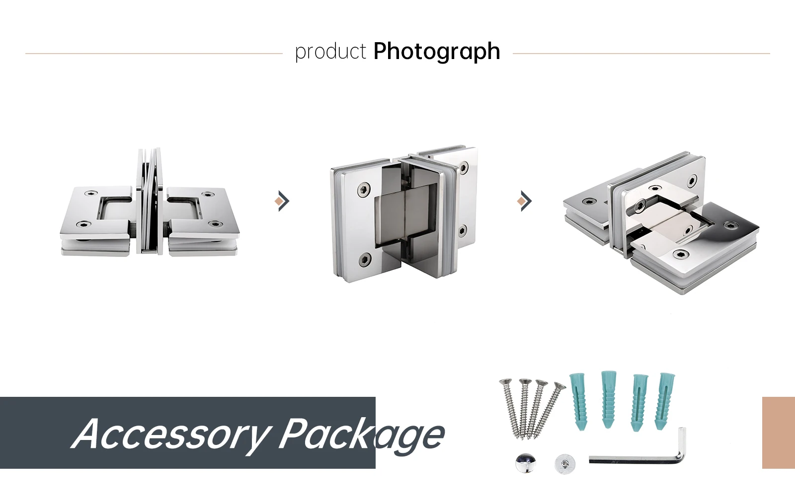 Stainless Steel Square Bevel Tshaped Shower Hinge Glass To Glass Door