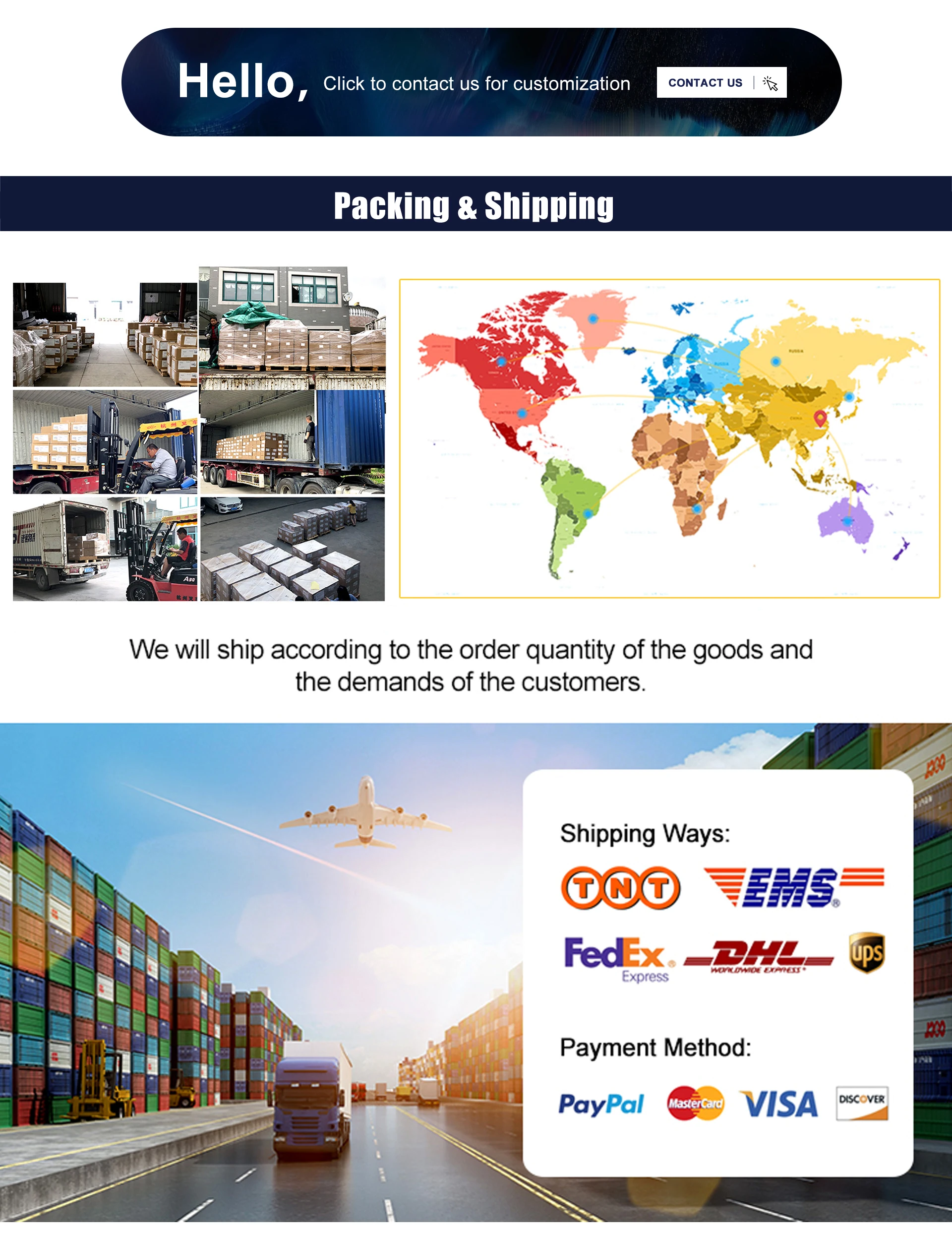 Packaging & shipping specifications