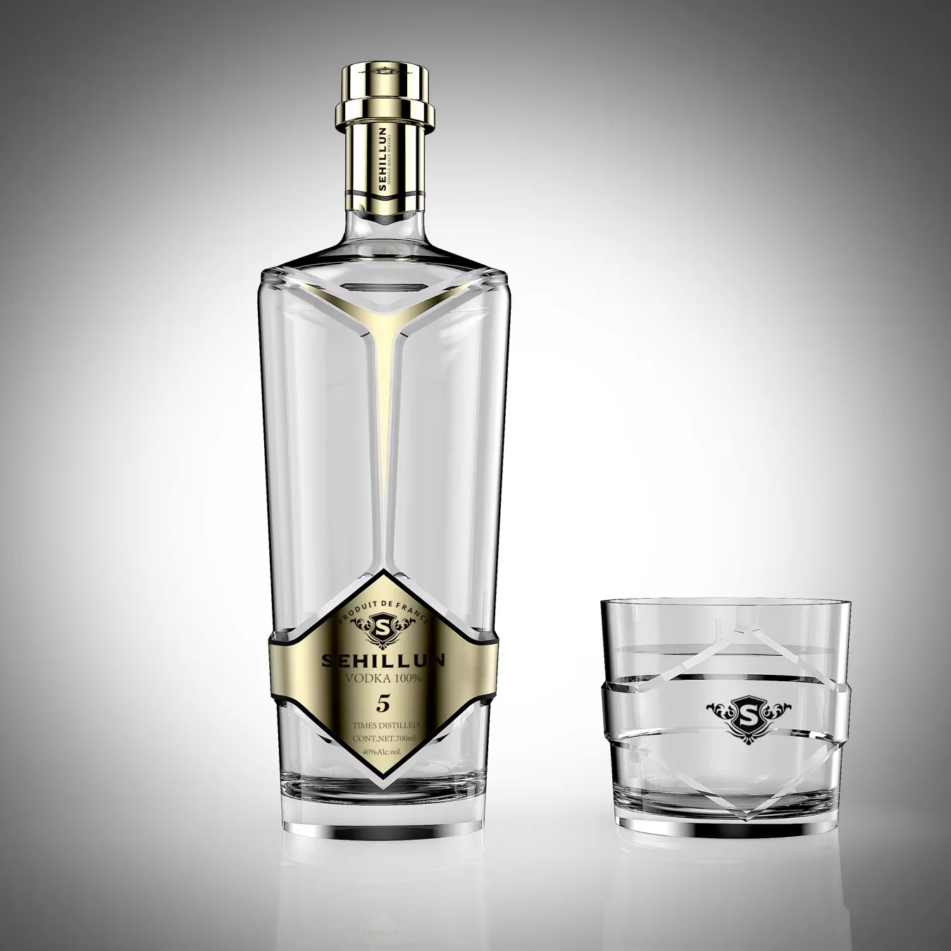 Spirit Glass Bottle Vodka Whisky Tequila Rum Brandy 750 ml 700ml Vodka Glass Bottle for Liquor