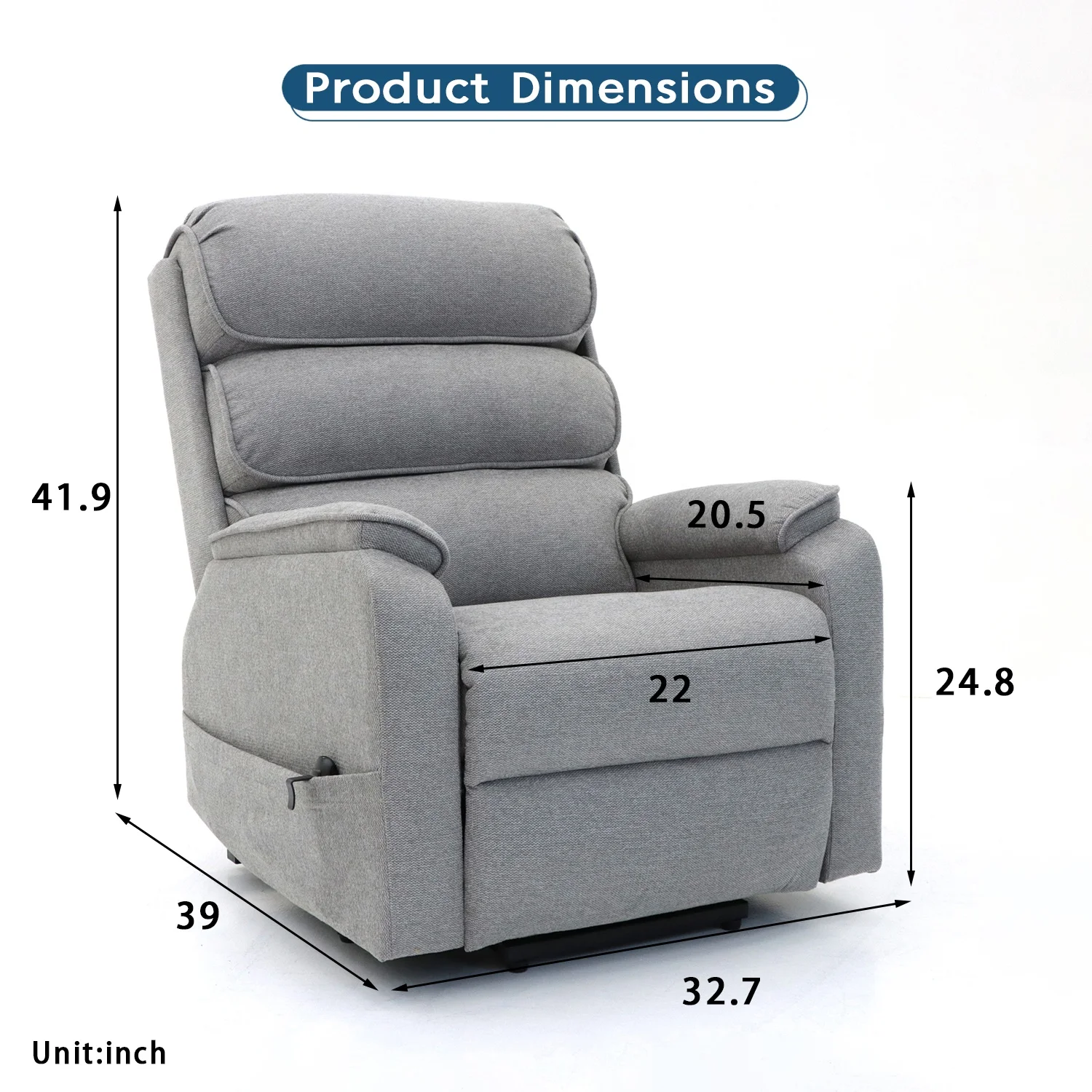 Geeksofa Dual Motor Power Electric Medical Lift Riser Recliner Chair for the Elderly and Patient