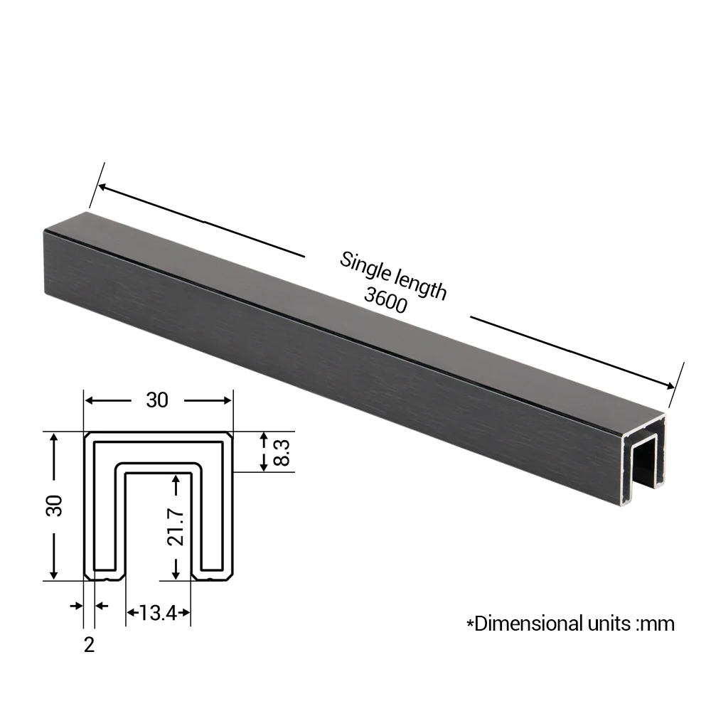 Chuanlan Modern Design Aluminium Glass Railing Decorative Pipe U Channel Slot Tube for Handrail Balustrades & Handrails