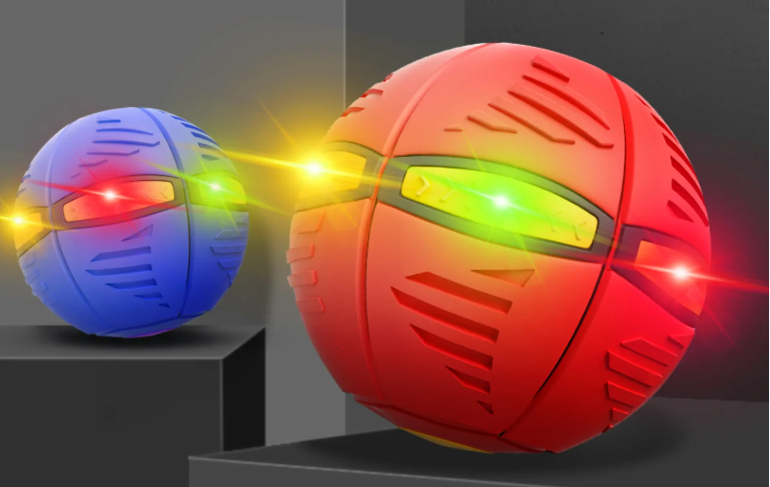 Led Magic Ufo Flying Saucer Flat Balls Deformation Vent Ball Balones