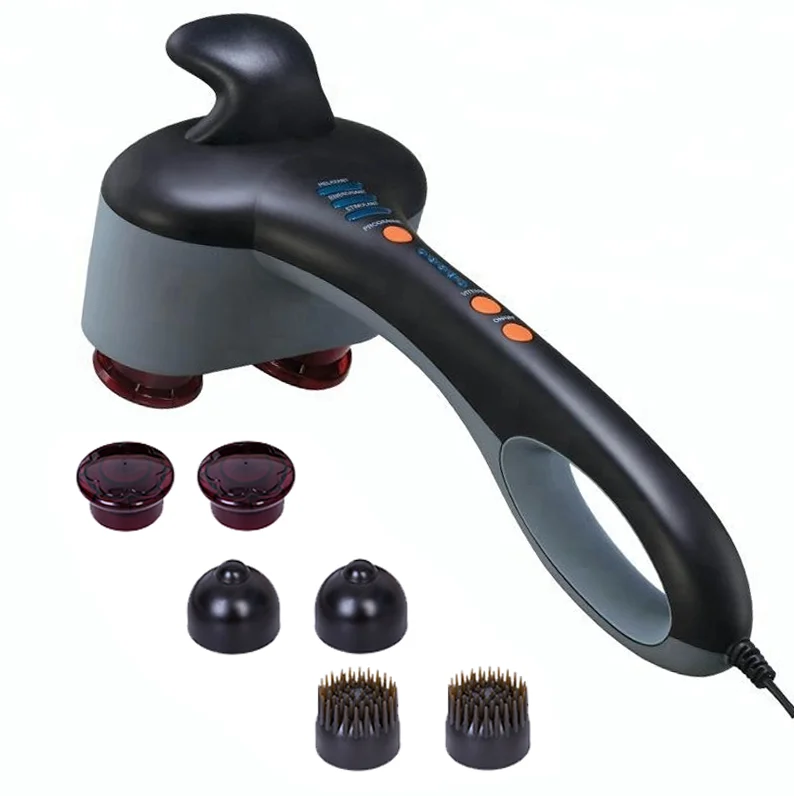 Dual Heads Heated Blood Circulation Machine Handheld Percussion Body Massager Hammer