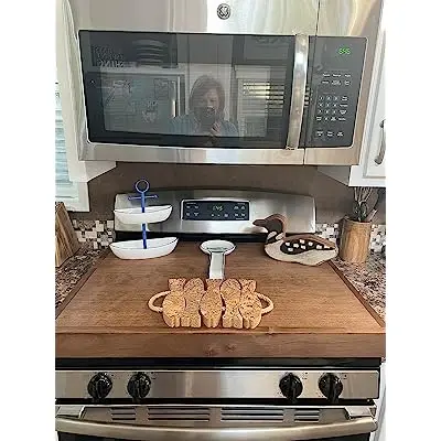 Wood Stove Top Cover for Gas Stove. Alder Noodle Board. Electric