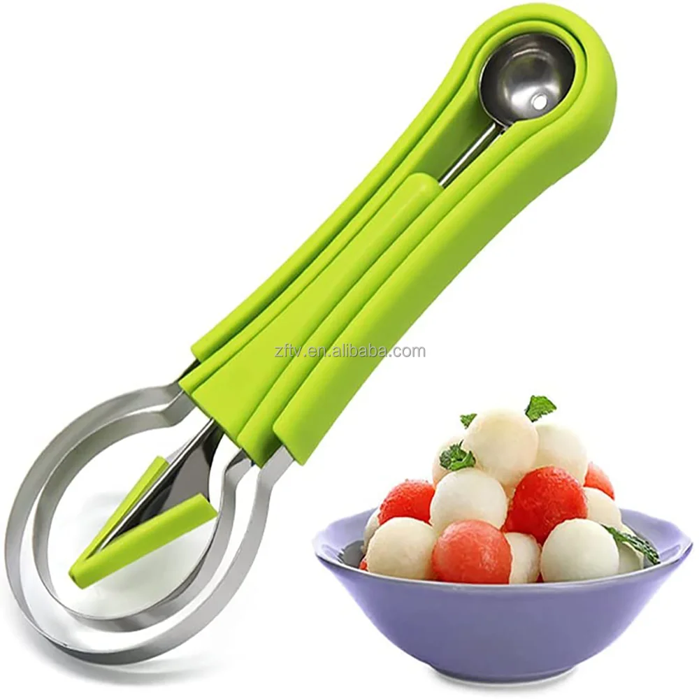 Melon Baller Scoop Set Professional 4 In 1 Stainless Steel Watermelon