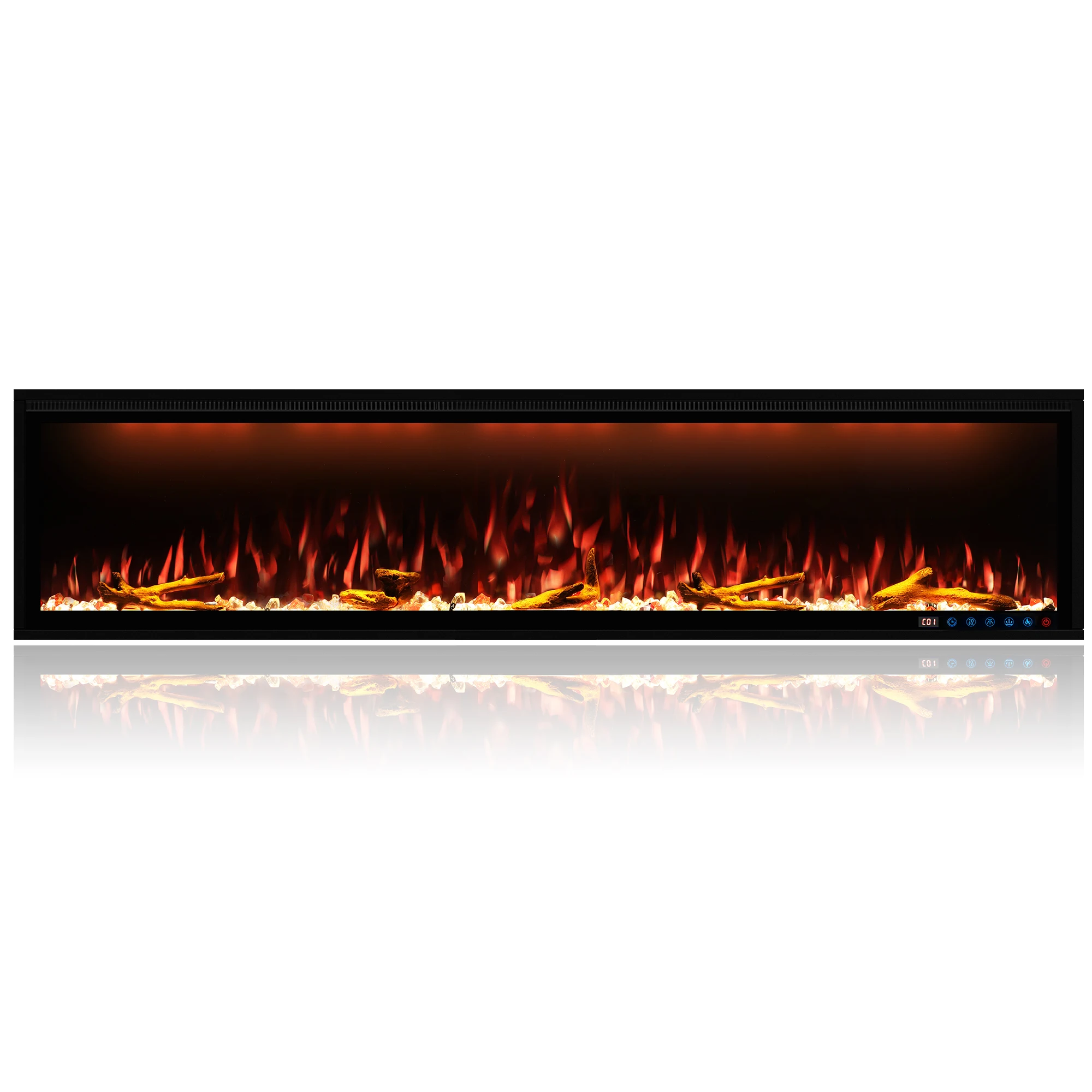 Luxstar 74 Inch Royal Slim Electric Fireplace Heaters Indoor Spirit Pad Game APP Control With Google Home & Alexa