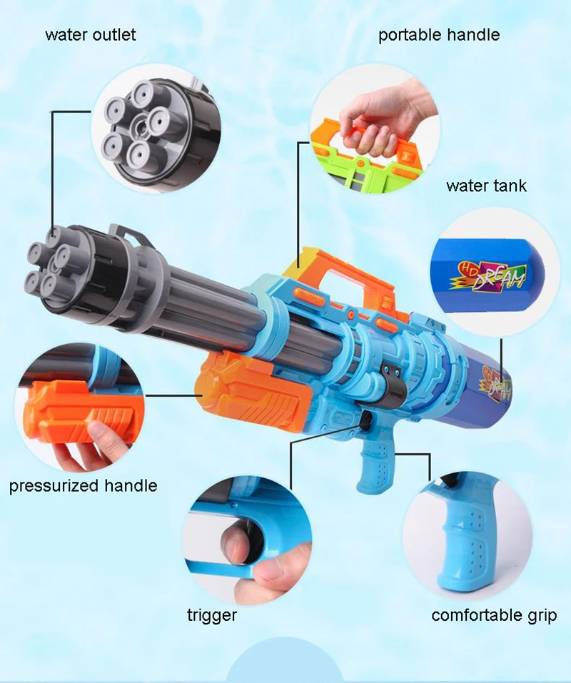 Hot Sale Gatling Water Gun - Big Capacity Super Power Spray Gun