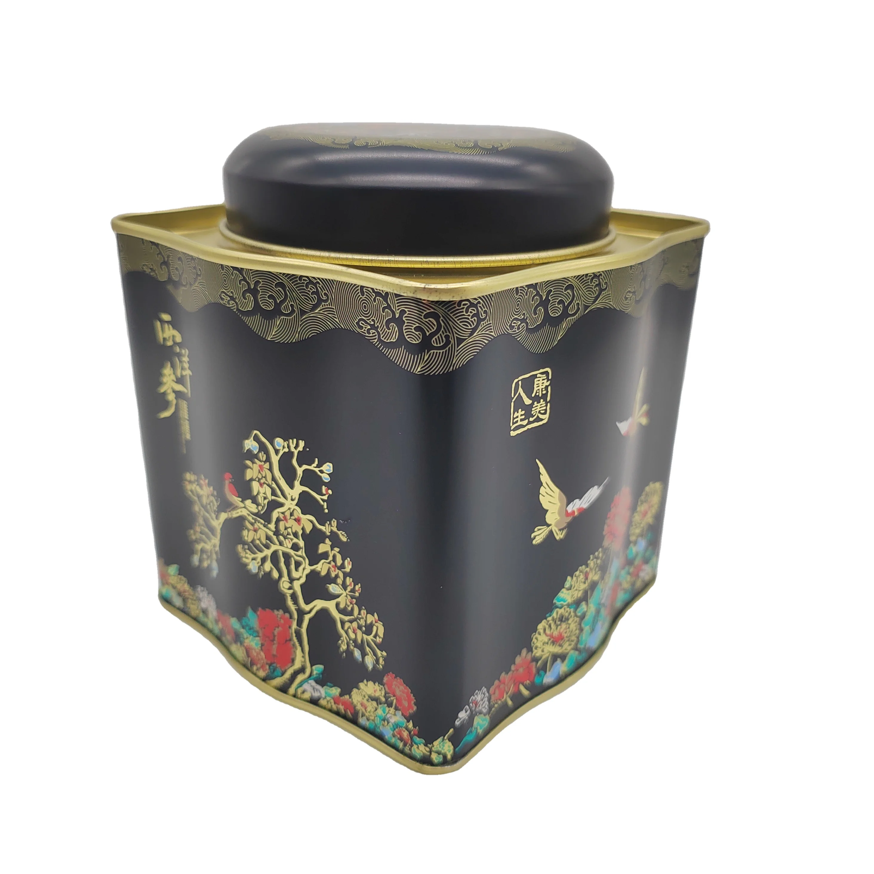 Irregular Tea Tins Metal Cans For Tea Coffee Packaging Delicate Canisters Black Tea Customized