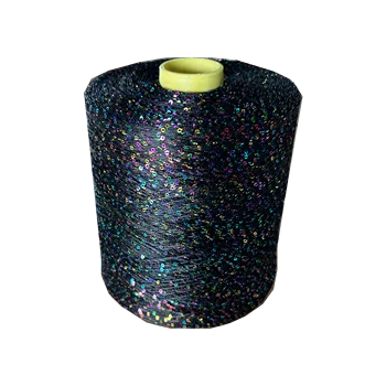 Rainbow colored sequins - High strength and toughness special custom sequin yarn made of black polyester