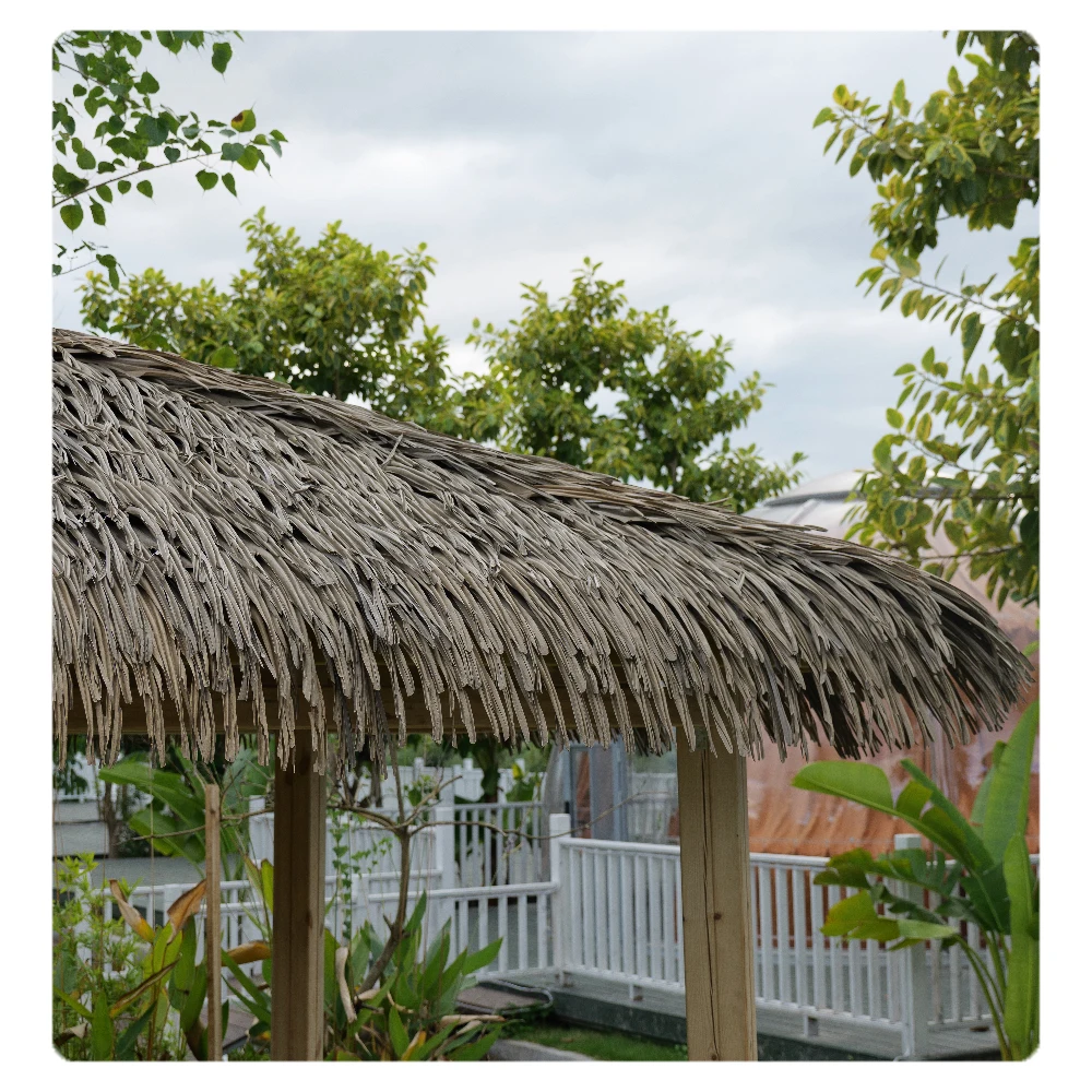 10-Pack PE Plastic Palm Thatch Tiles – 18.5″ X 19.6″ Fireproof & Anti-Aging Fake Grass For Tiki Huts, Garden Umbrellas, Patio Covers