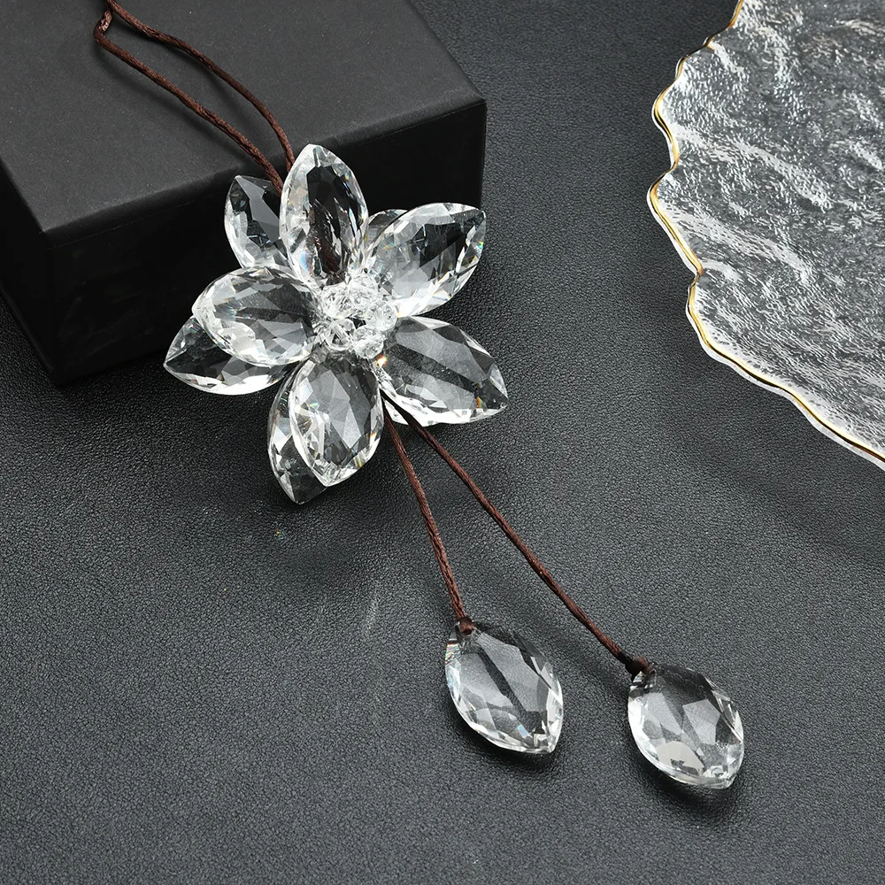 Wholesale Art Decor Crystal Glass Flower Pendant  Art Decor Crystal Sun Catchers with Gift Box