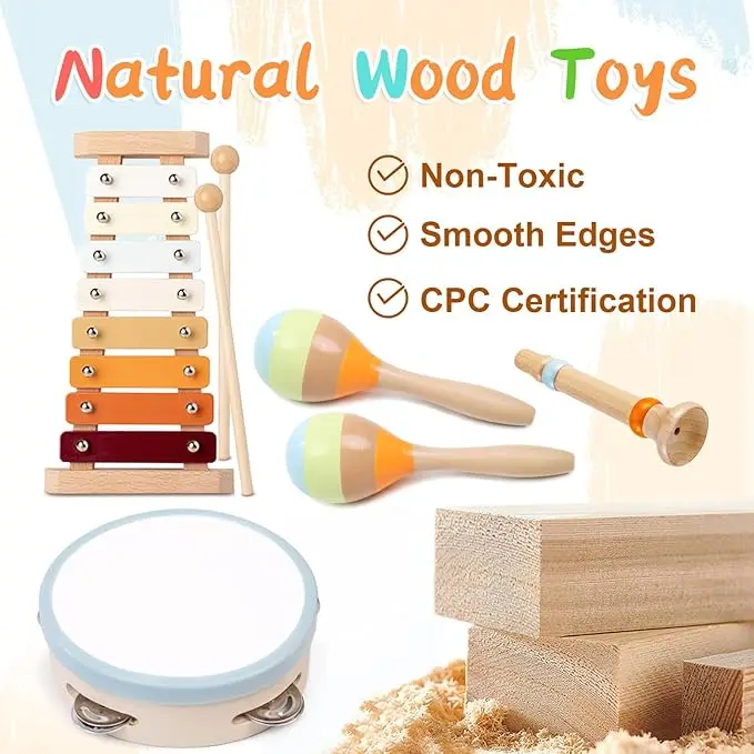 Set Instruments de musique Kinder 24 pièces pour les tout petits de 3 5 9 12 ans