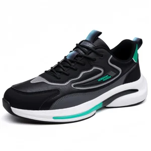 Men's Comfortable Wear-Resistant Lightweight Casual Sports Shoes New Leather Soft-Sole Running Shoes for Walking Style