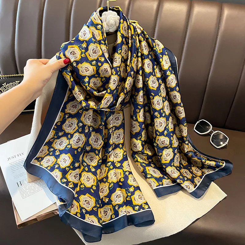 Wholesale Latest Ladies Stylish Silk Printed Silk Scarves for Women Evening Dress Shawls Elegant Flower Silk Head Scarf Hijabs Wholesale Latest Ladies Stylish Silk Printed Silk Scarves for Women Evening Dress Shawls Elegant Flower Silk Head Scarf Hijabs