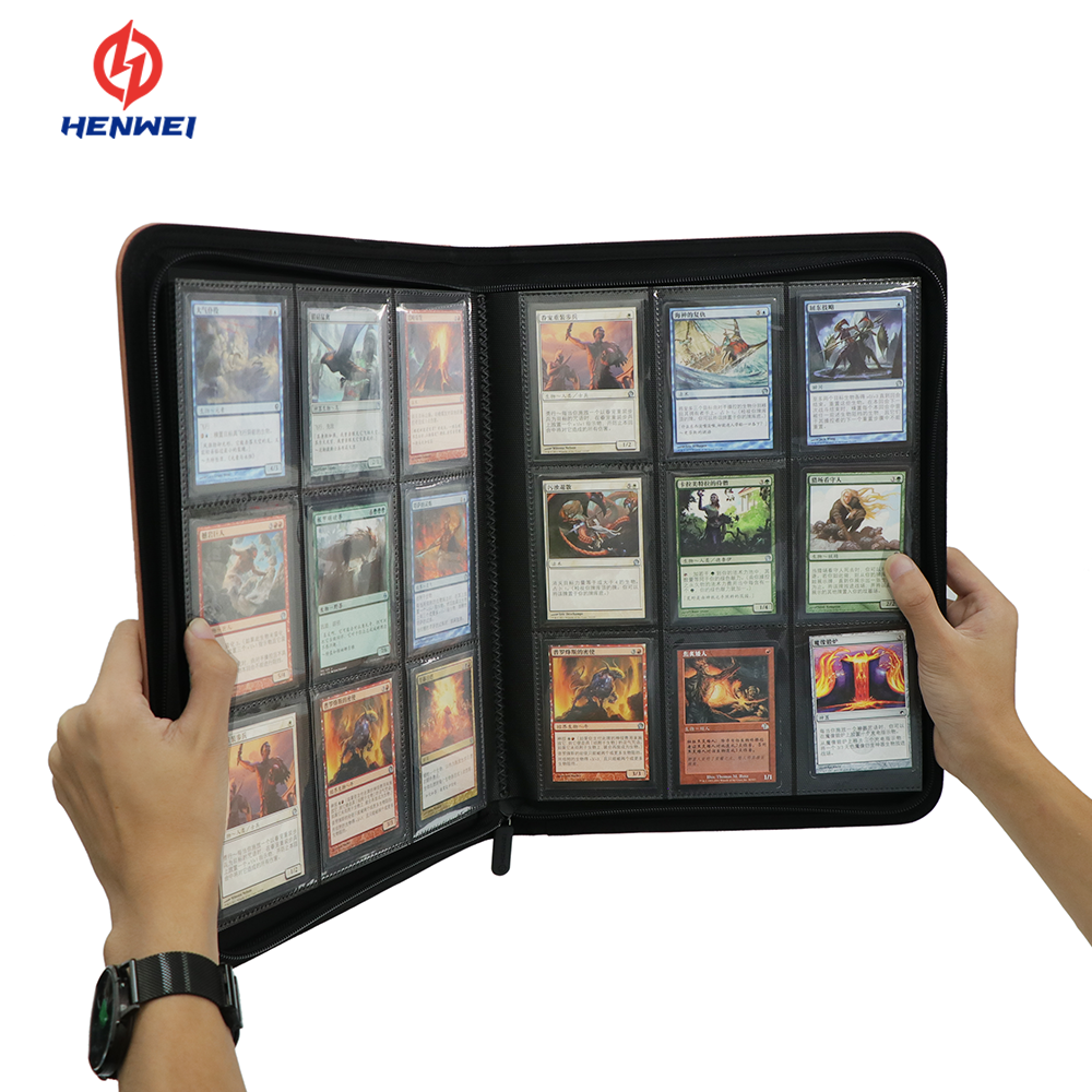 9 карманов кожаная торговая папка для фотокарт по индивидуальному заказу карт MTG YuGiOh TCG альбомов