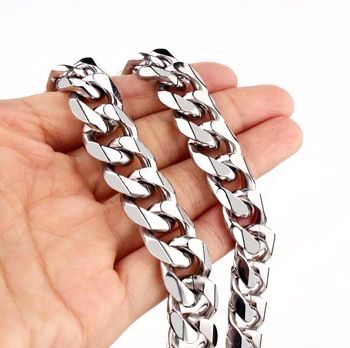 2022 small business idea 15mm Cuban chain thick bangles jewelry store wholesale trade domineering stainless steel bracelet