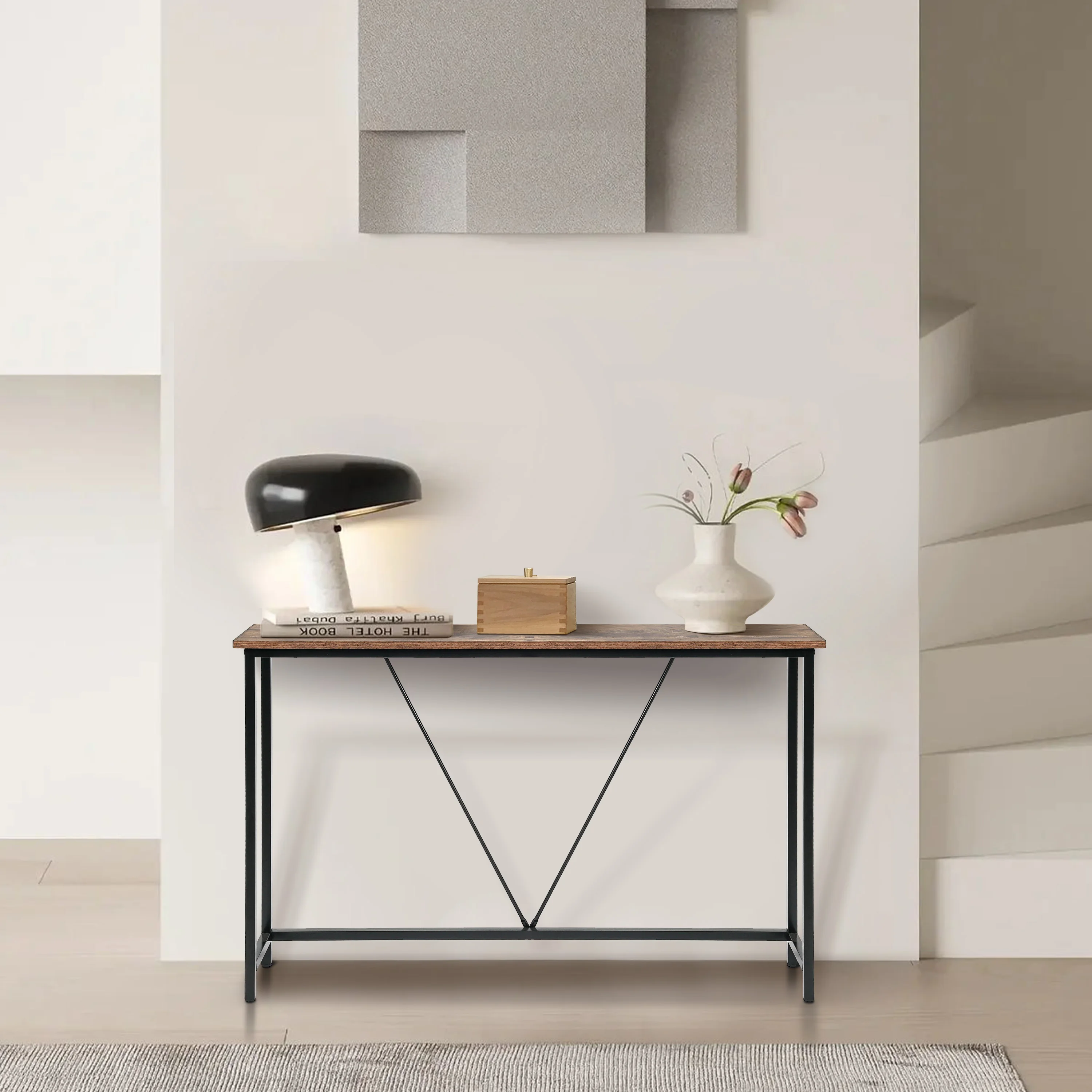 Entryway Console Table Rustic Wood Hallway Display Table Narrow Sofa Table