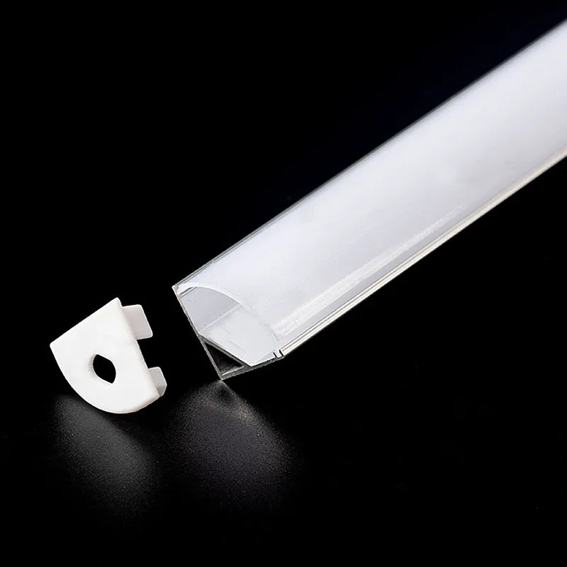 V Shape Led Aluminum Channel System With Milky Cover Mounting Clips