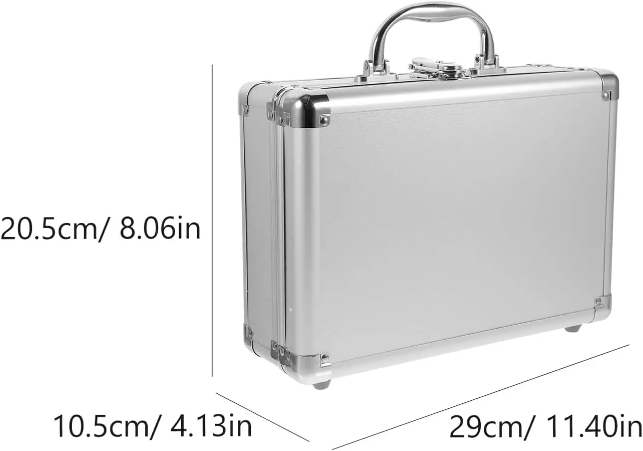 Aluminum Briefcase with Lock and Keys - Hard Case