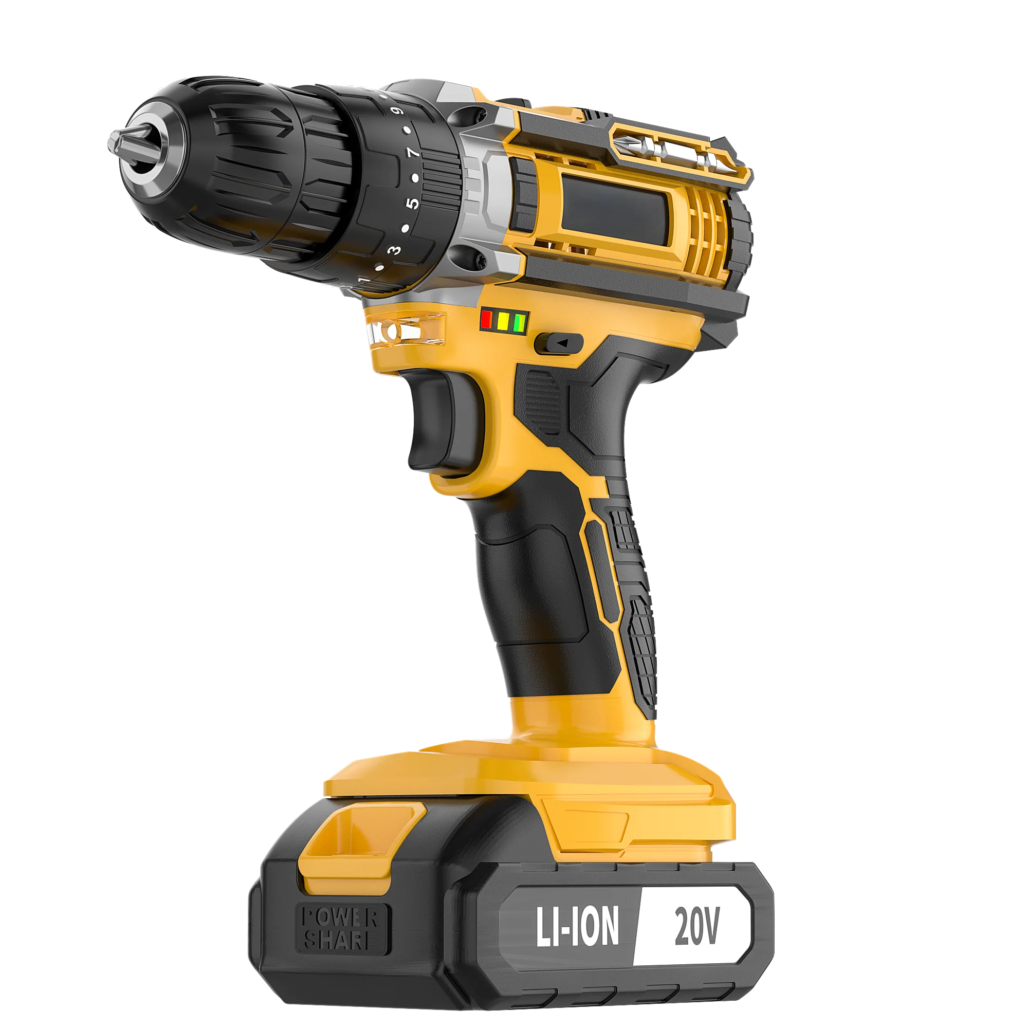 Juego de destornilladores eléctricos con portabrocas sin llave de 20 V, taladro de impacto inalámbrico, velocidad variable, perforación máxima de 30 mm, batería, almacén local de la UE._voghion.com