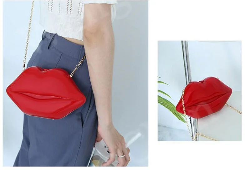 Popchie Pink Sling Bag Wedding Accessories Women Acrylic Lips-shaped  Evening Bags Purses pink - Price in India | Flipkart.com