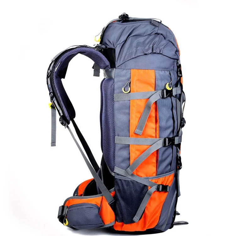 Factory Customized Cheap 80L Outdoor Adventure Eternal Frame Travelling Hiking Backpack with Rain Cover