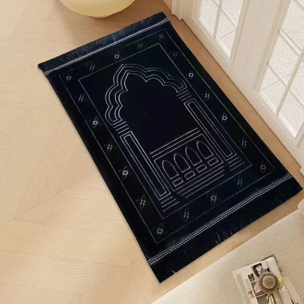 70*110cm Embroidered Raschel Thickened Prayer Rug Export Cross-border Islamic Prayer Mat_voghion.com