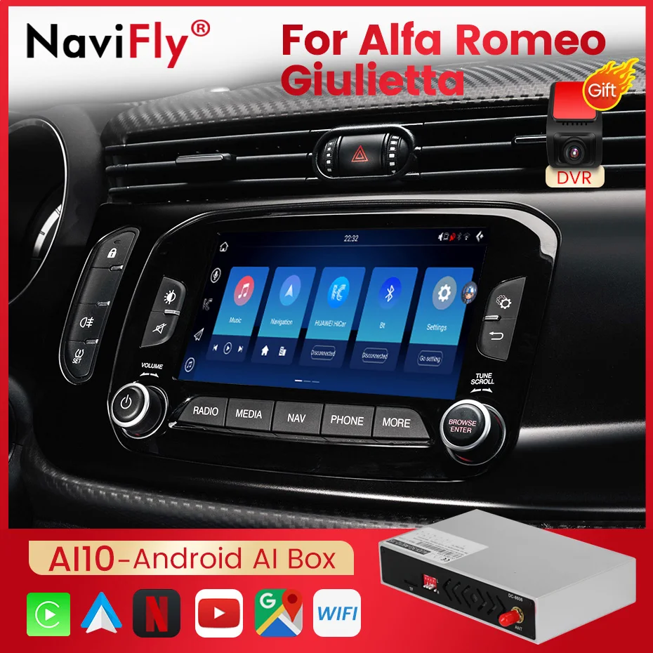 MEKEDE NEW Android Wireless Cp Auto Box Online AR Real Time Navigation for Alfa Giulietta Harman All in One 2014 2019