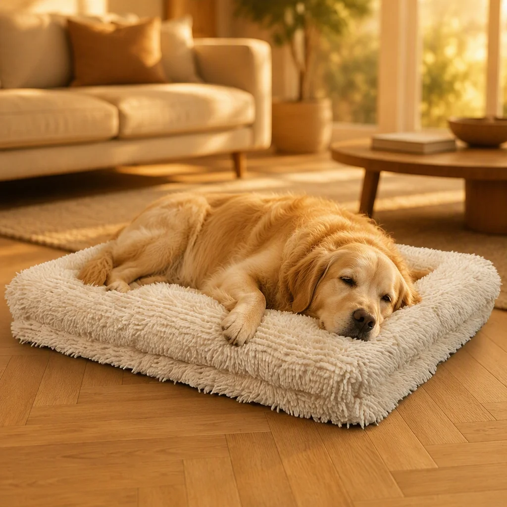 Chenille Mop Plush Rectangle Dog Bed — Product details 2