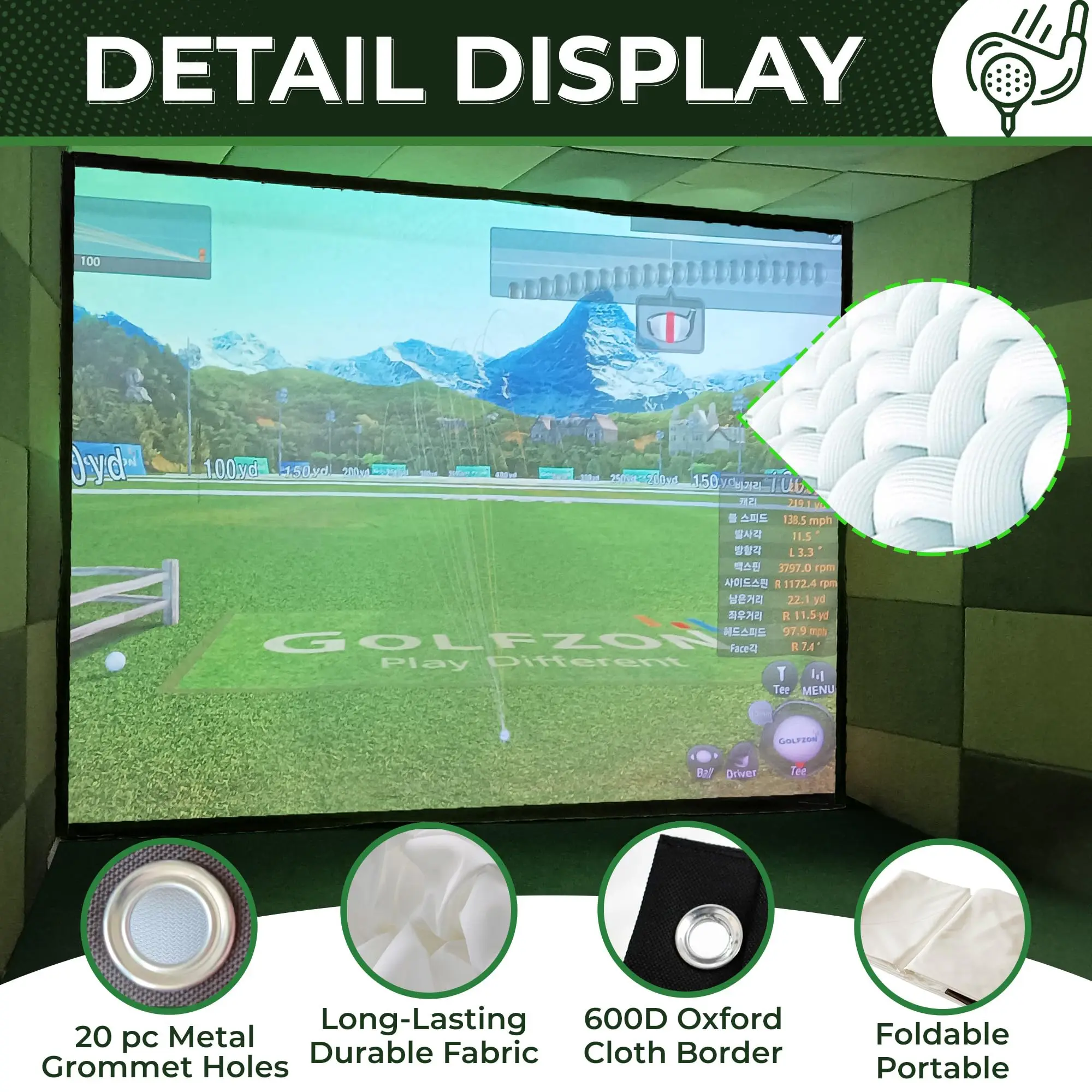 Golf Simulator Impact Screen For Indoor/outdoor Golf Training Golf