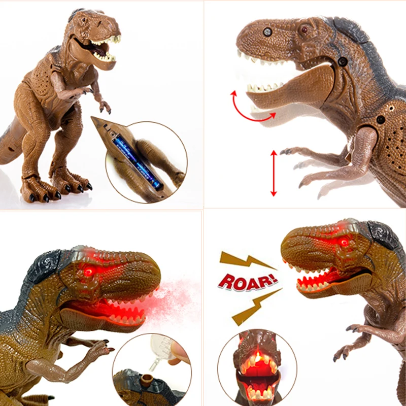 MAMABOO Dinosaur Toys Remote Control for Boys Electronic Pets LED Light Up Walking Roaring Realistic Dinosaur Toys Glowing Eyes Dancing Shaking Head Robot Toy Christmas Birthday Gifts for Kids Girls 