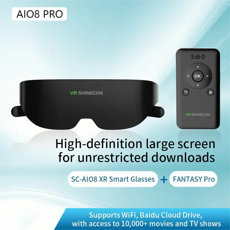 2024 HD Movie Video Mobile Smart Giant Screen 4K Headset Vr Glasses BT5  Android Devices Virtual Reality Game Smart Glasses AIO8