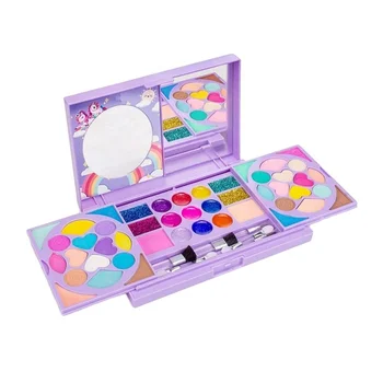 Newest Unicorn With Mirror Makeup Eyeshadow Palette Girls Play House Makeup Toys All In One Set