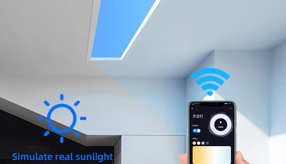Smart Ceiling Light Rgb Tuya App Led Blue Sky Ceiling Light Panel Bedroom Sky Lights Windows Led