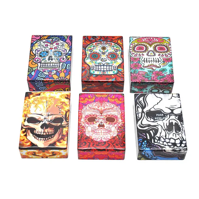 Factory Direct Sales Smoking Accessories 20-pack Plastic Ghost Pattern Cigarette Case