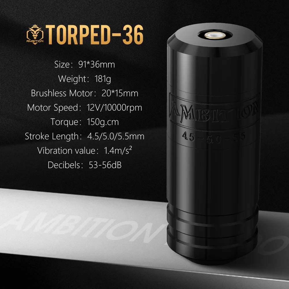 Ambition Torped 36 - Powerful Brushless Motor Tattoo Machine