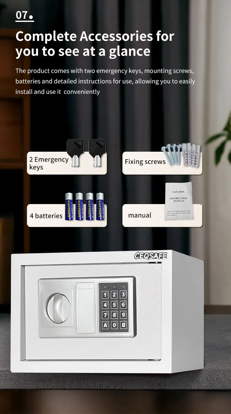 CEQSAFE Cheap Price Combination Lock Electronic Digital Money Mini Safe Box for Money factory