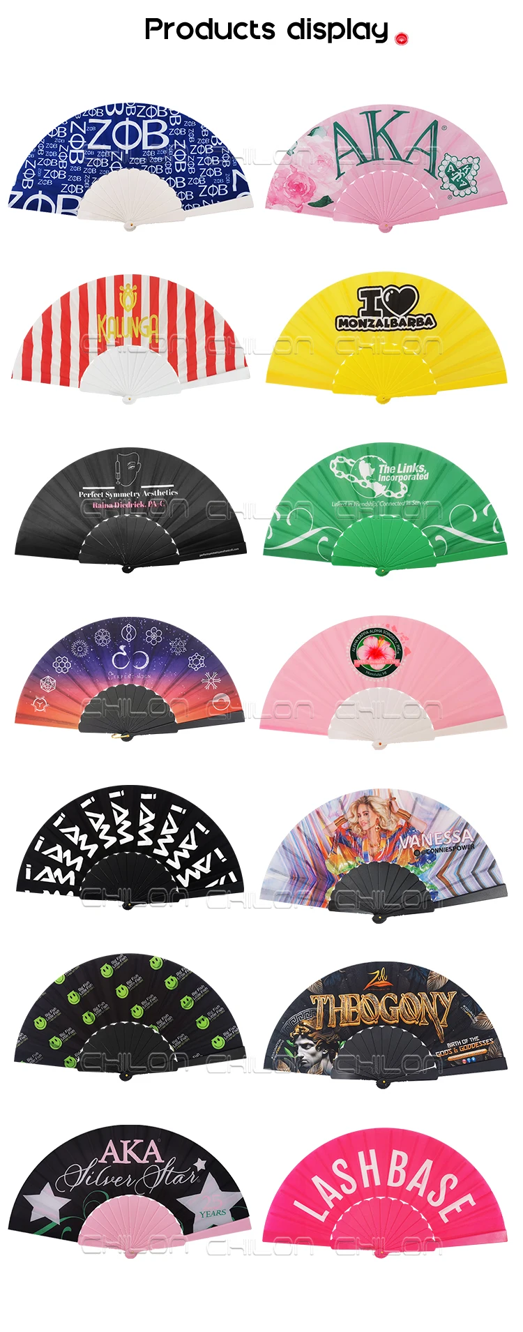 Plastic hand fan Top selling custom bamboo plastic printed hand fan