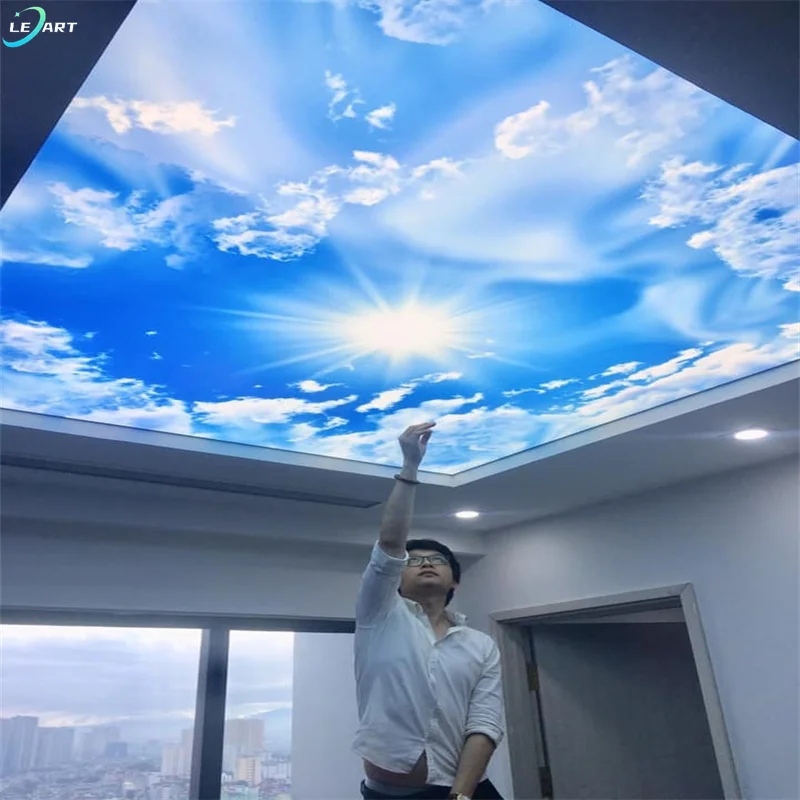 Decorative Aluminum Ceiling Decorations Panel with Sky Scene Waterproof Images Suspended Ceiling Design