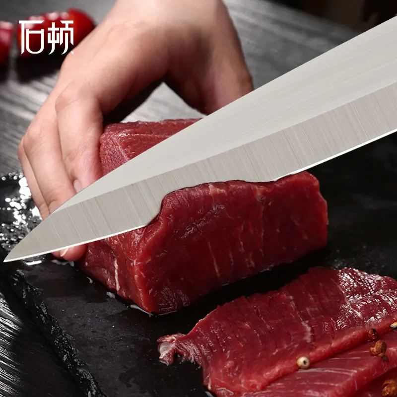 Хит продаж 9 дюймов один скос Sharp из нержавеющей стали с деревянной ручкой для кухни для японских суши лососевых рыб филетировочная сашими нож